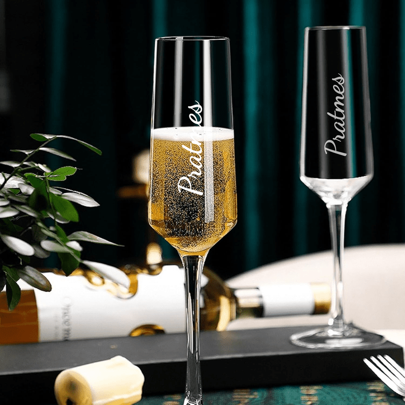 Celebrate your special moments with elegance and style using our Personalized Champagne Flutes - Tulip Shape Toasting Glasses. Perfect for the bride and groom, this set of Mr. and Mrs. tulip-shaped glasses adds a personalized touch to your wedding, anniversary, or Valentine's Day celebrations. Celebrate your special moments with elegance and style using our Personalized Champagne Flutes - Tulip Shape Toasting Glasses. Perfect for the bride and groom, this set of Mr. and Mrs. tulip-shaped glasses adds a personalized touch to your wedding, anniversary, or Valentine's Day celebrations.